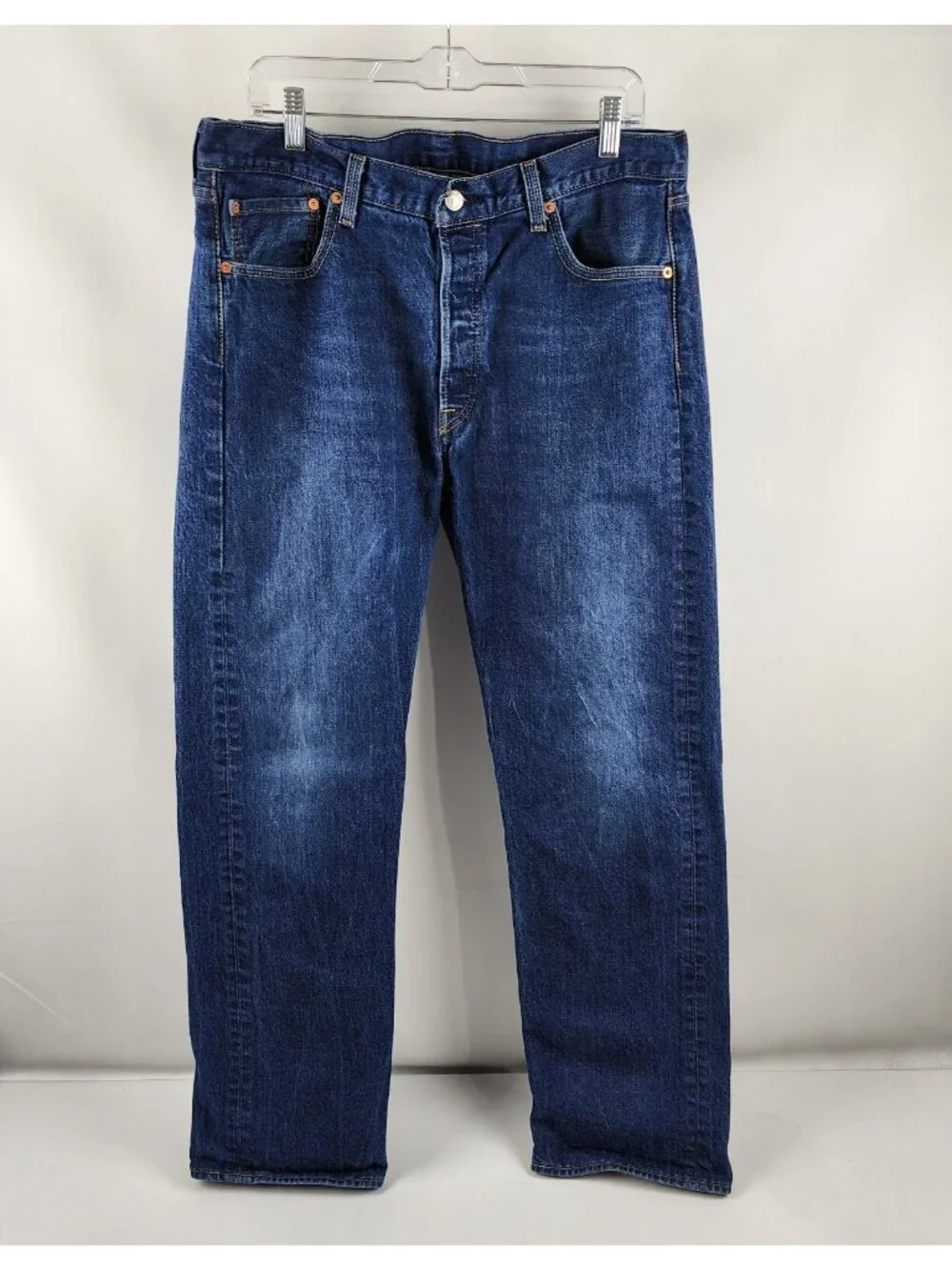 LEVIS 501 Jeans Mens 36x32 Button Fly Blue Straight Leg Denim